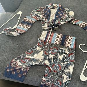 Two piece set with biker shorts